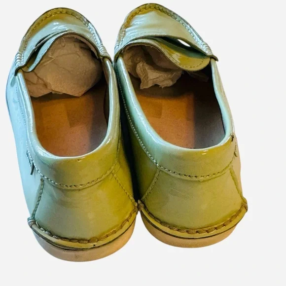 Cole Haan High End Preppy Women's 9.5 Patent Leather Slip On Green Loafers - Picture 4 of 9